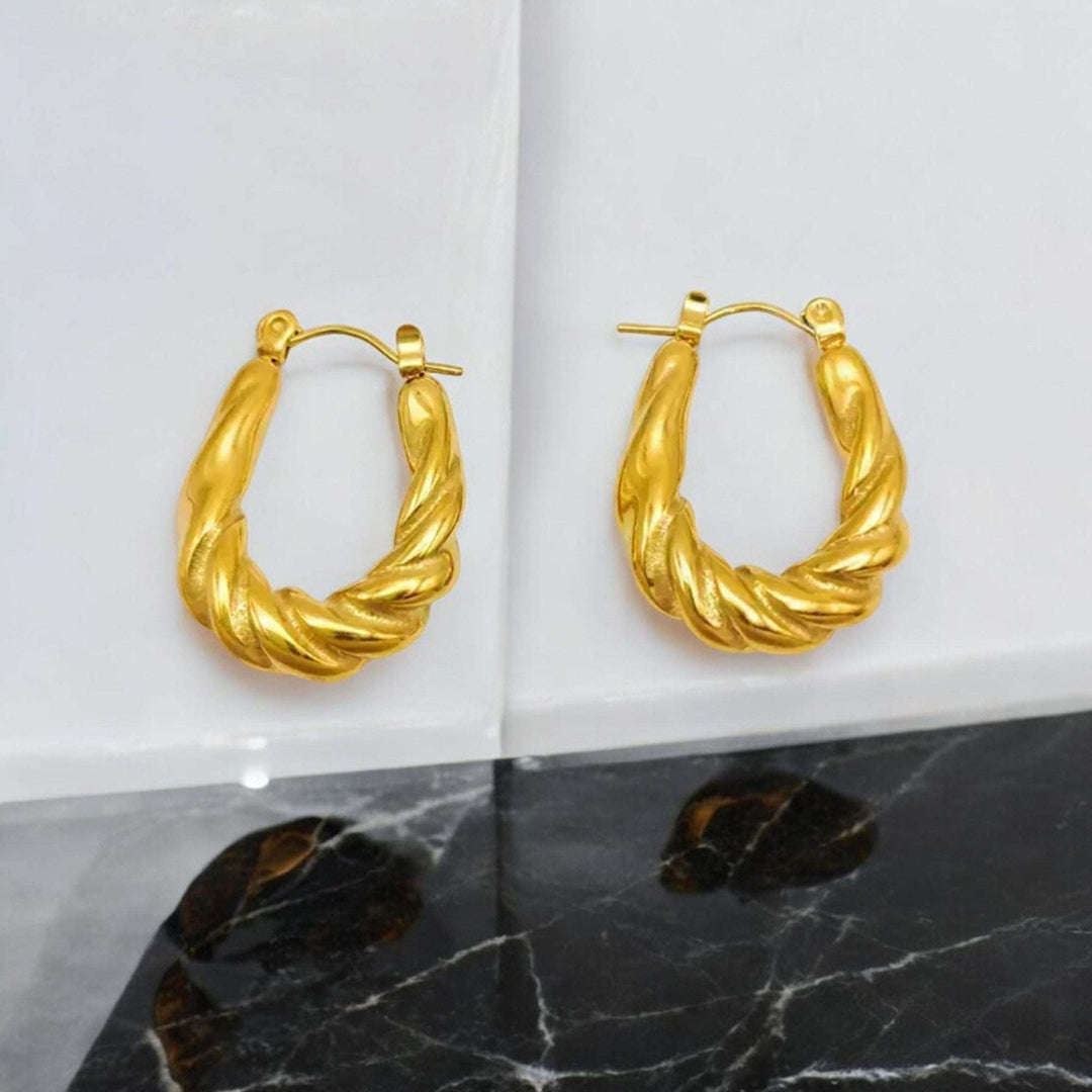 Golden Twist Hoops