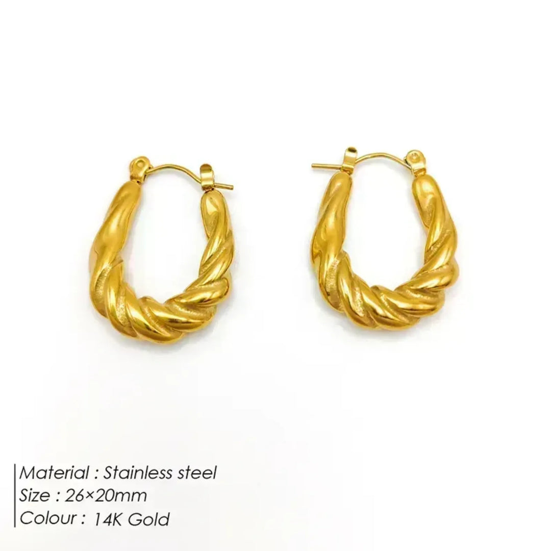 Golden Twist Hoops