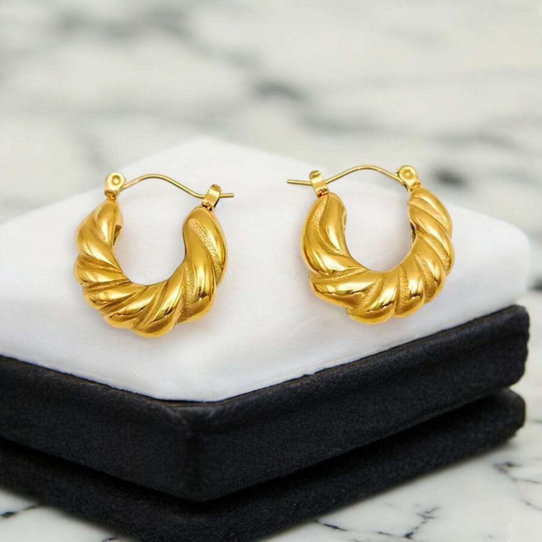 Golden Twist Hoops