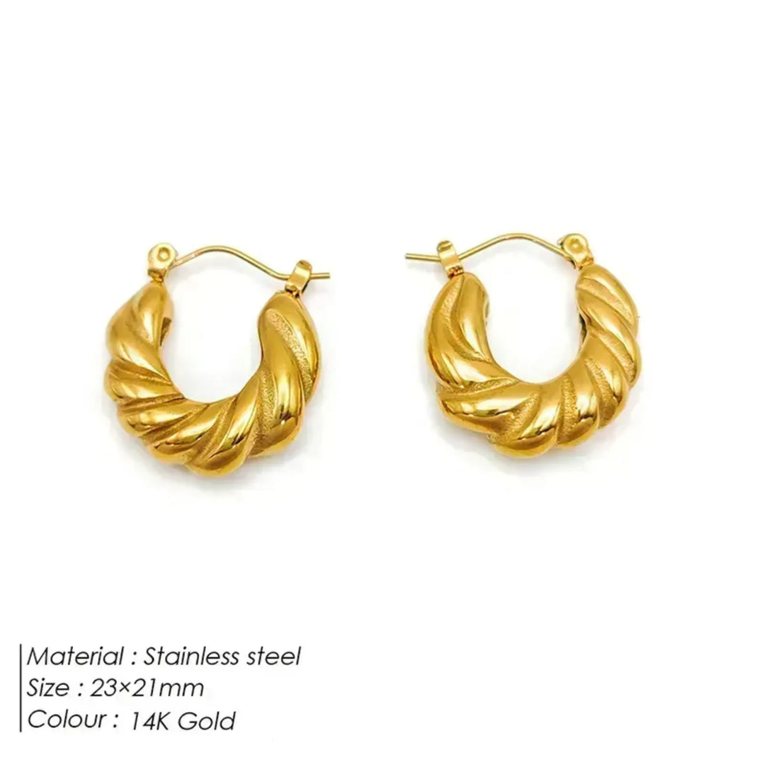 Golden Twist Hoops