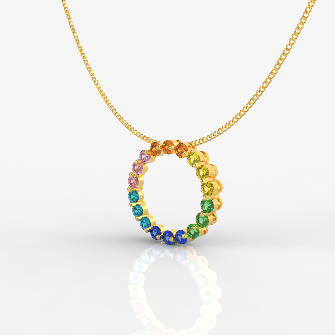 Rainbow Circle Necklace