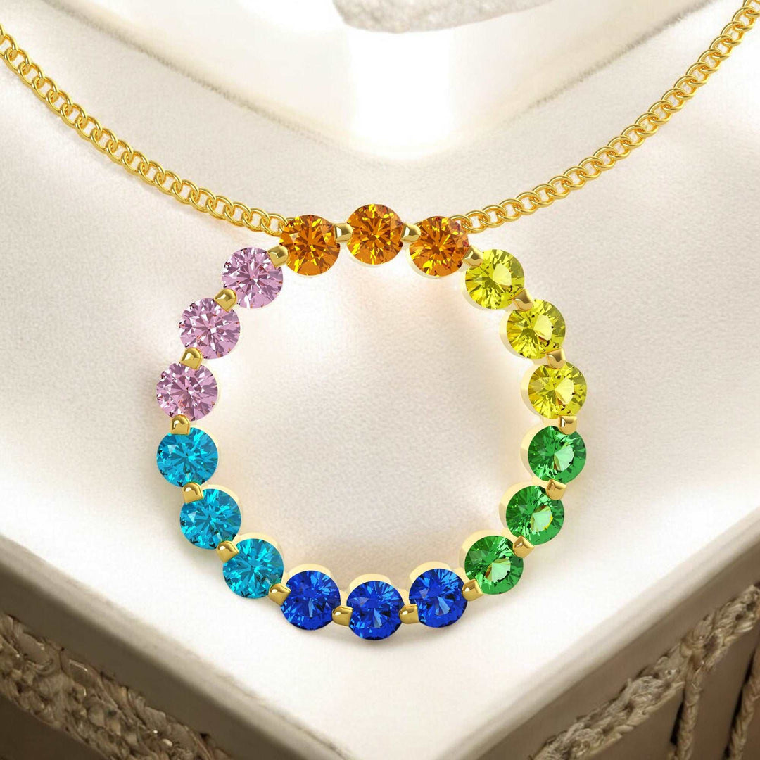 Rainbow Circle Necklace