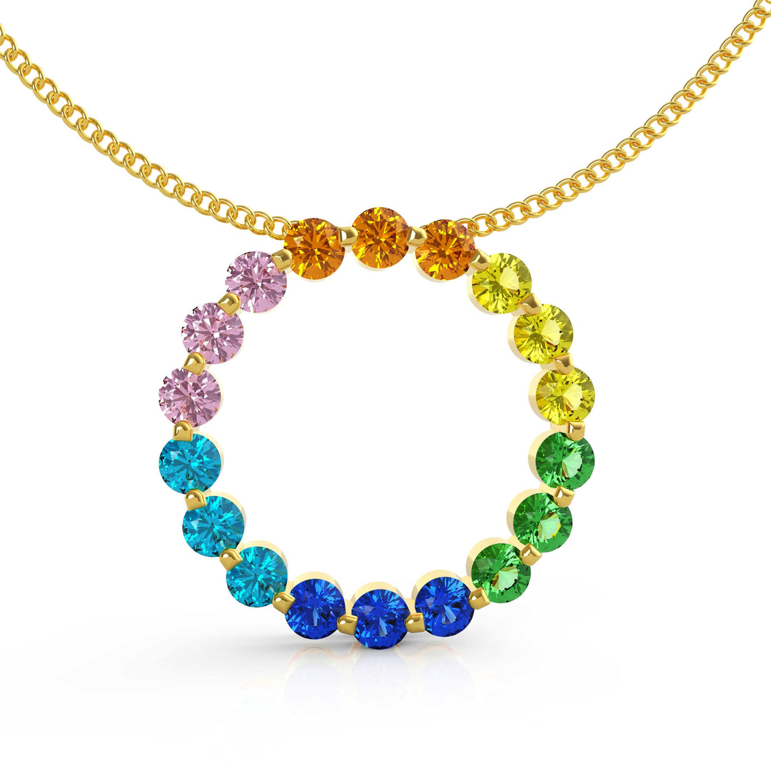 Rainbow Circle Necklace