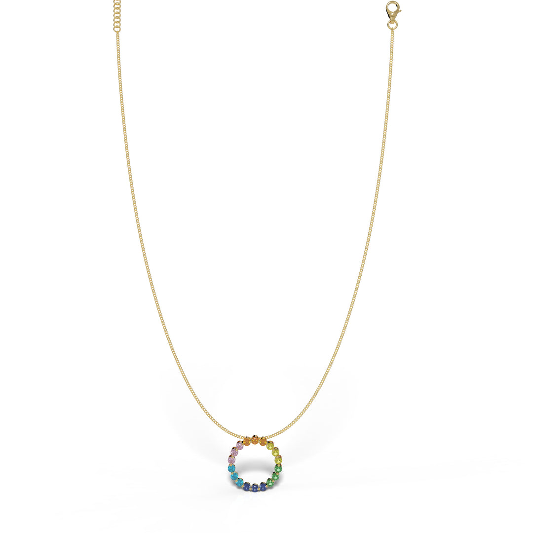 Rainbow Circle Necklace