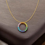 Load image into Gallery viewer, Rainbow Circle Necklace
