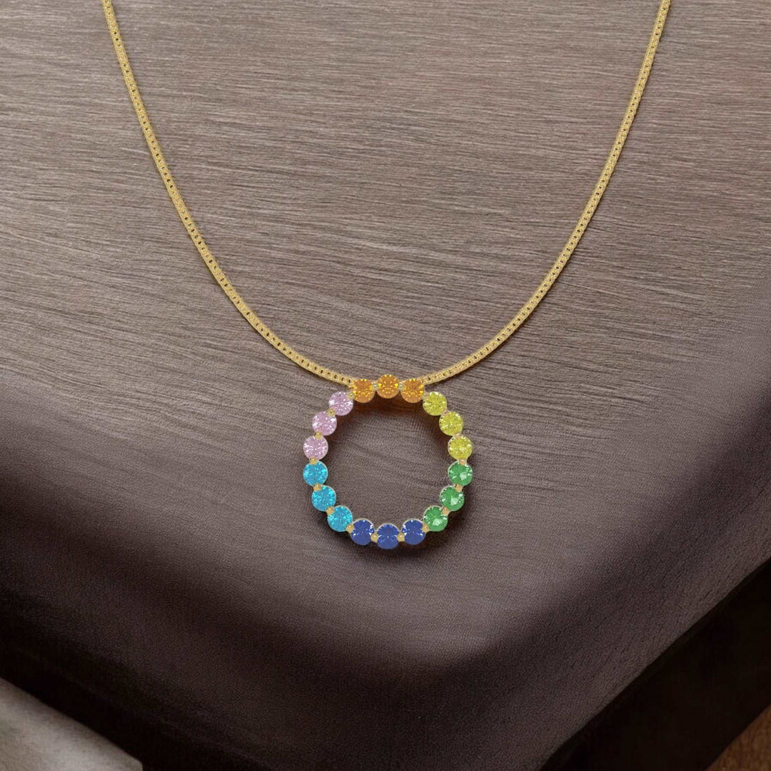 Rainbow Circle Necklace