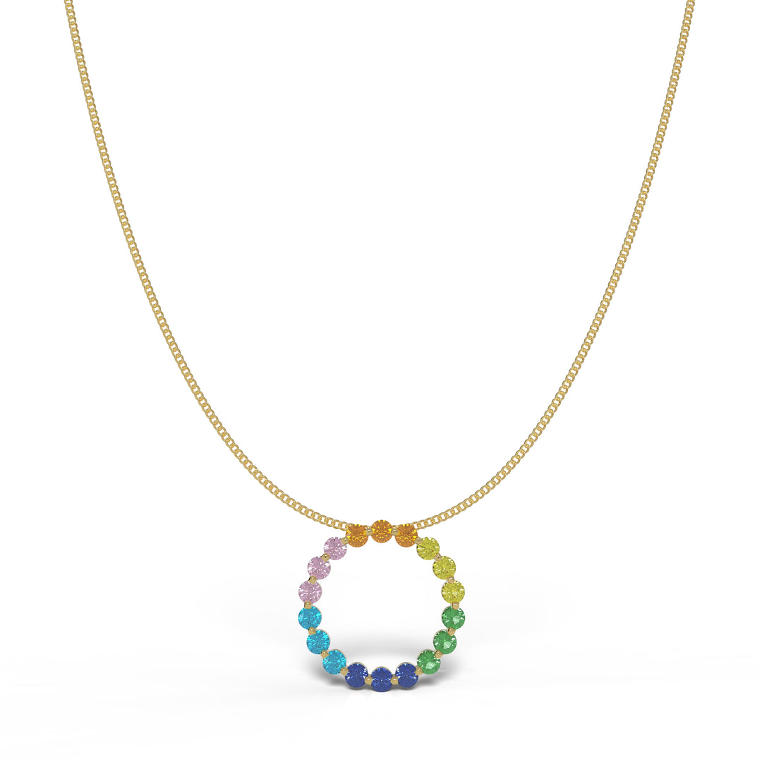 Rainbow Circle Necklace