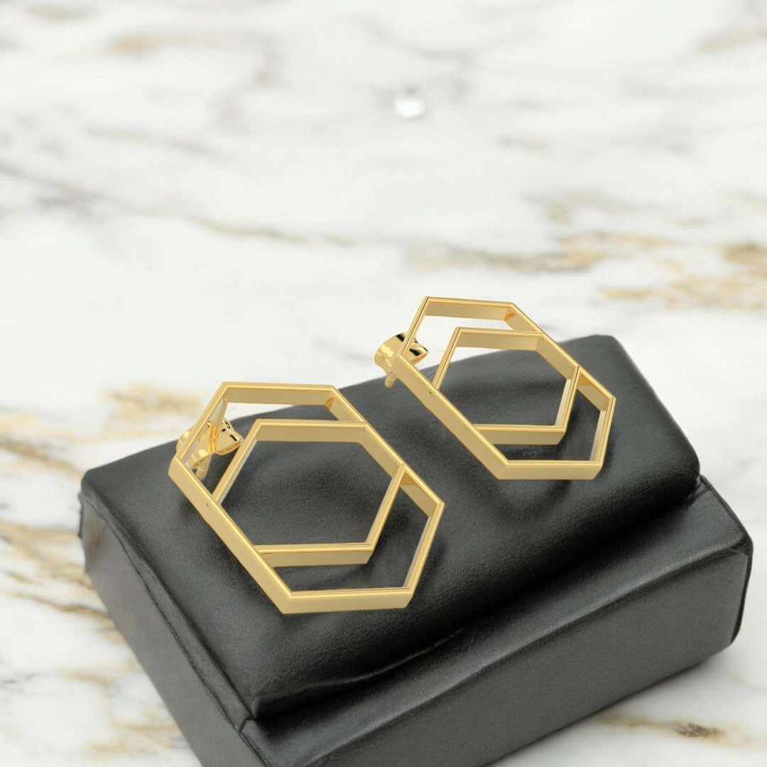 Hexagon Chic Earrings