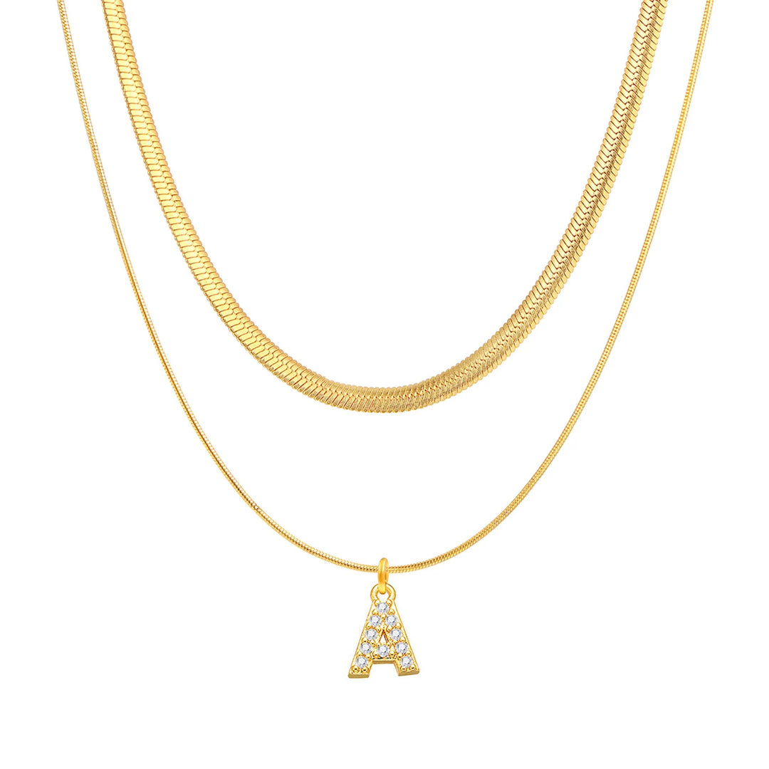 Letter Layered Necklaces - Letter S