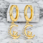 Load image into Gallery viewer, Star Moon Earrings
