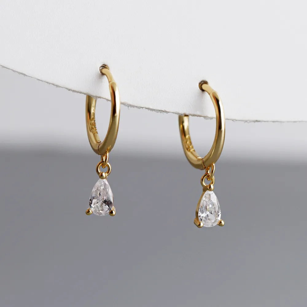 Teardrop Charm Hoops