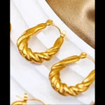 Load image into Gallery viewer, Golden Twist Hoops
