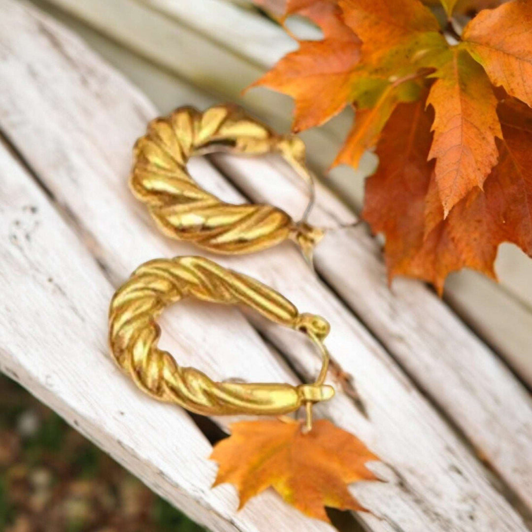 Golden Twist Hoops