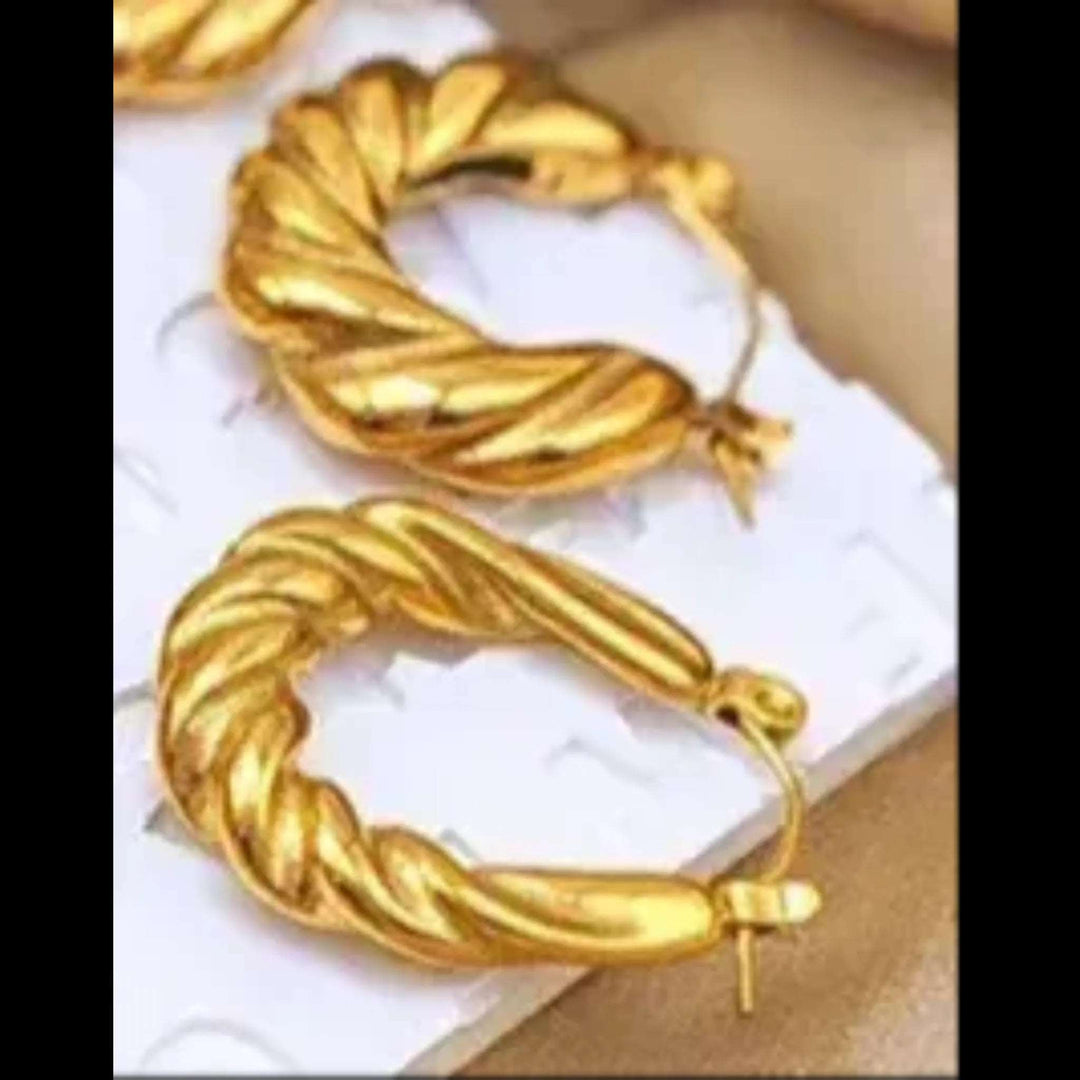 Golden Twist Hoops