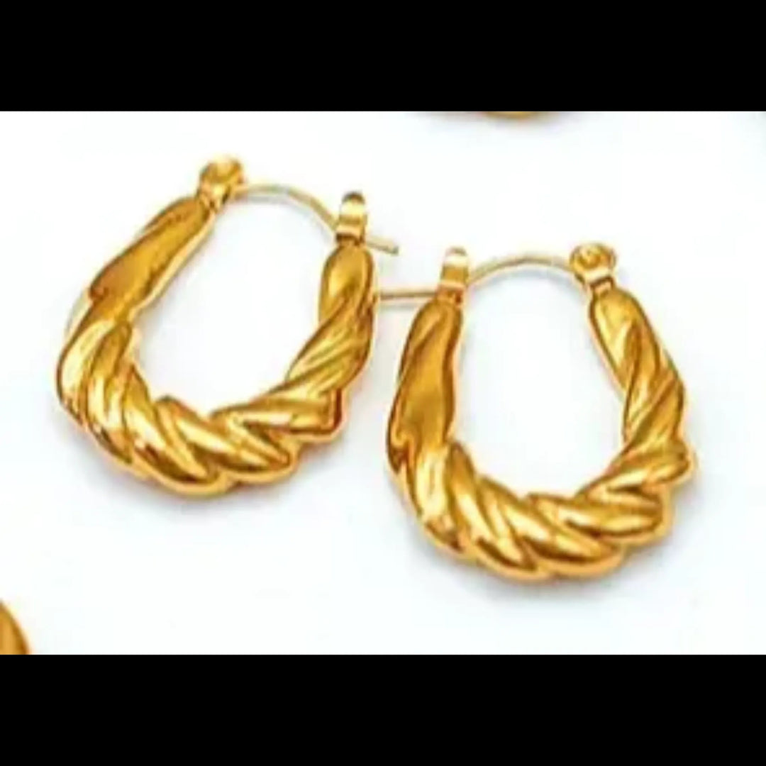 Golden Twist Hoops