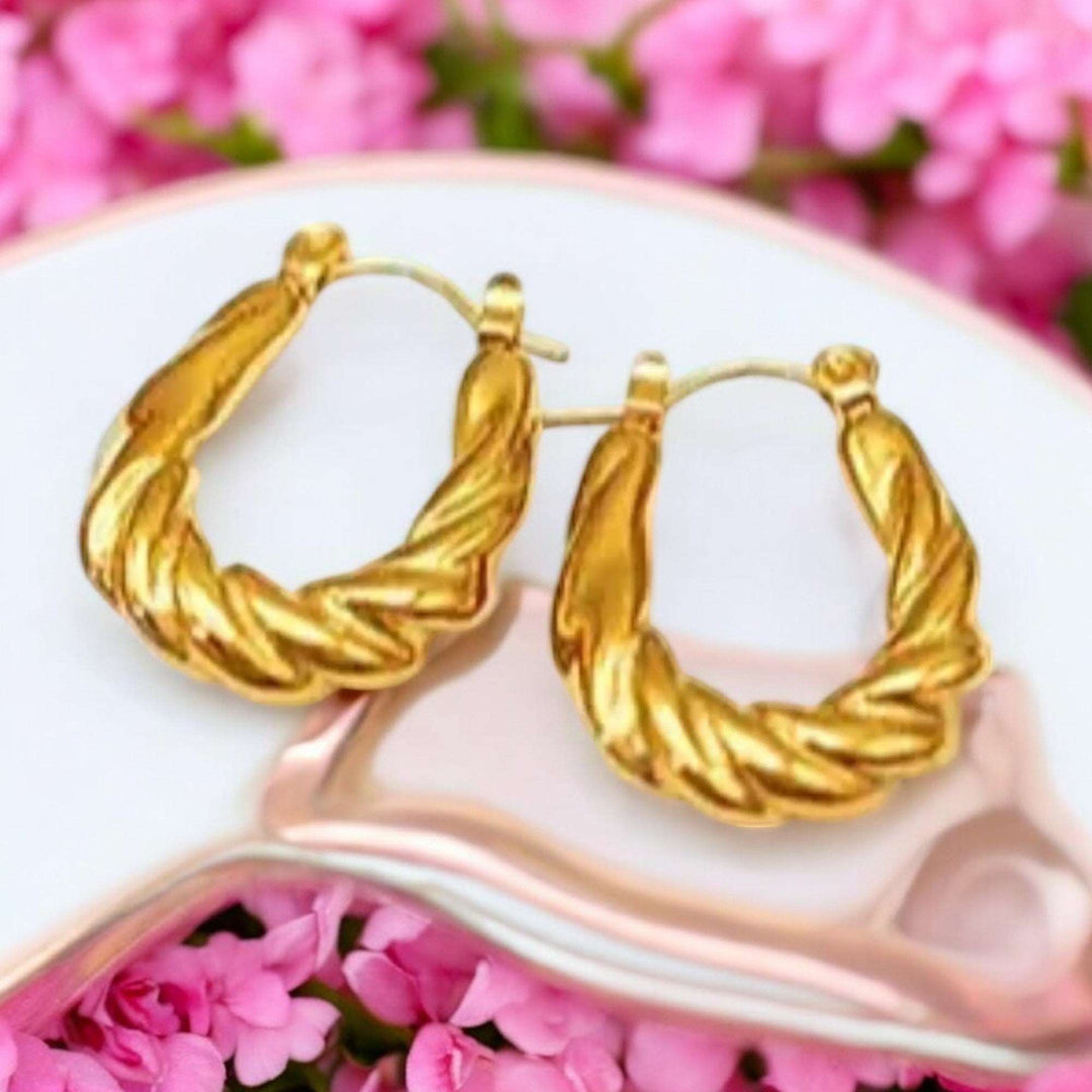 Golden Twist Hoops