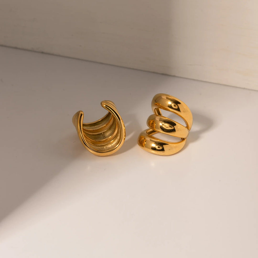 Golden Spiral Ear Cuffs