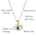 Load image into Gallery viewer, Evil&#39;s Eye Zircon Pendant Necklace
