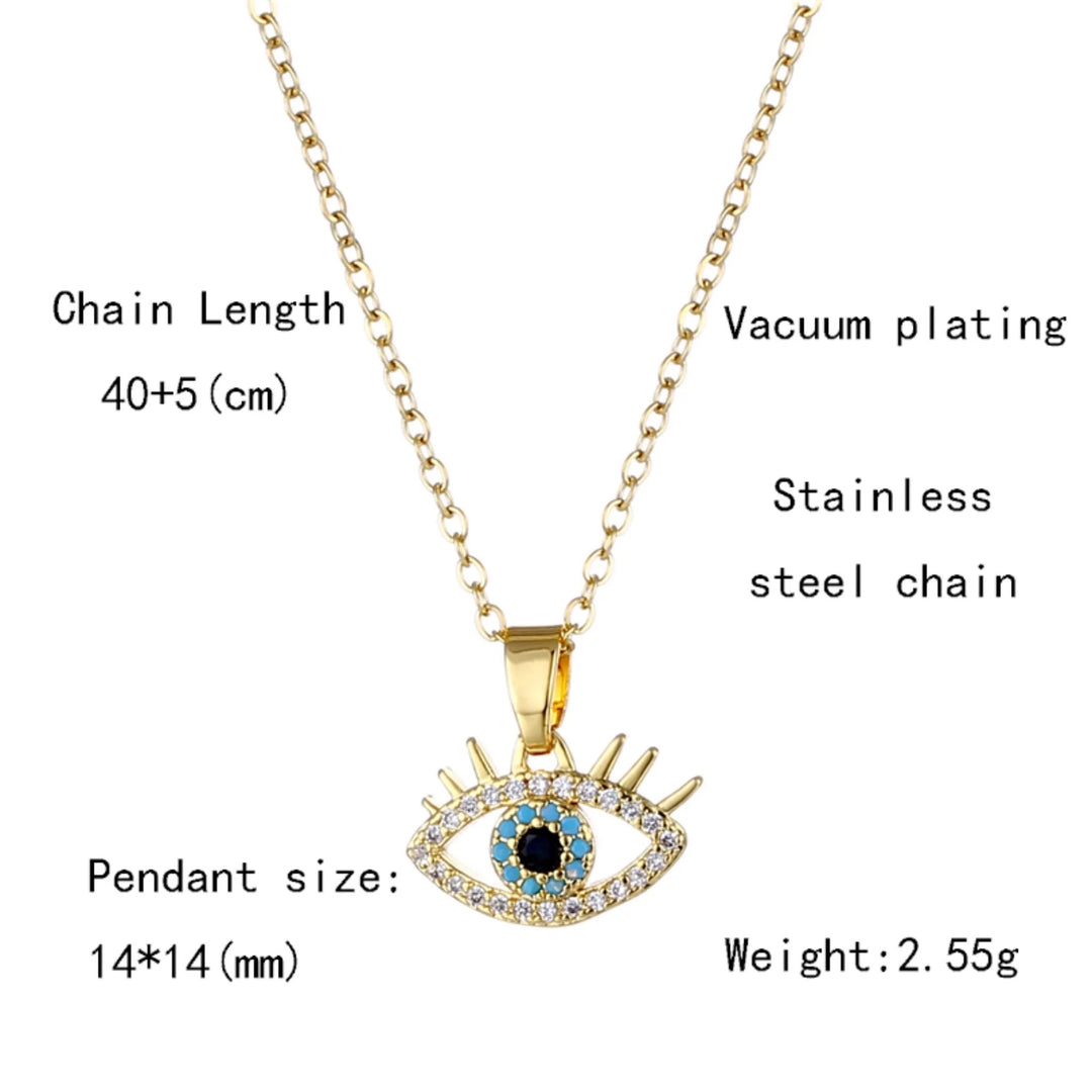 Evil's Eye Zircon Pendant Necklace