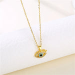 Load image into Gallery viewer, Evil&#39;s Eye Zircon Pendant Necklace
