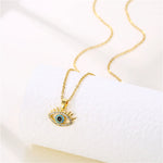 Load image into Gallery viewer, Evil&#39;s Eye Zircon Pendant Necklace
