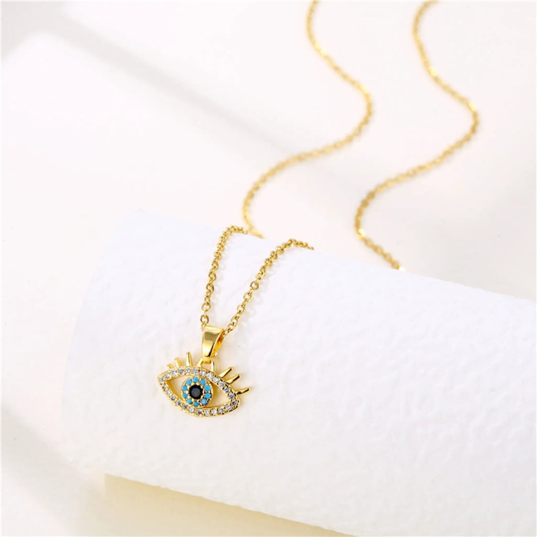 Evil's Eye Zircon Pendant Necklace