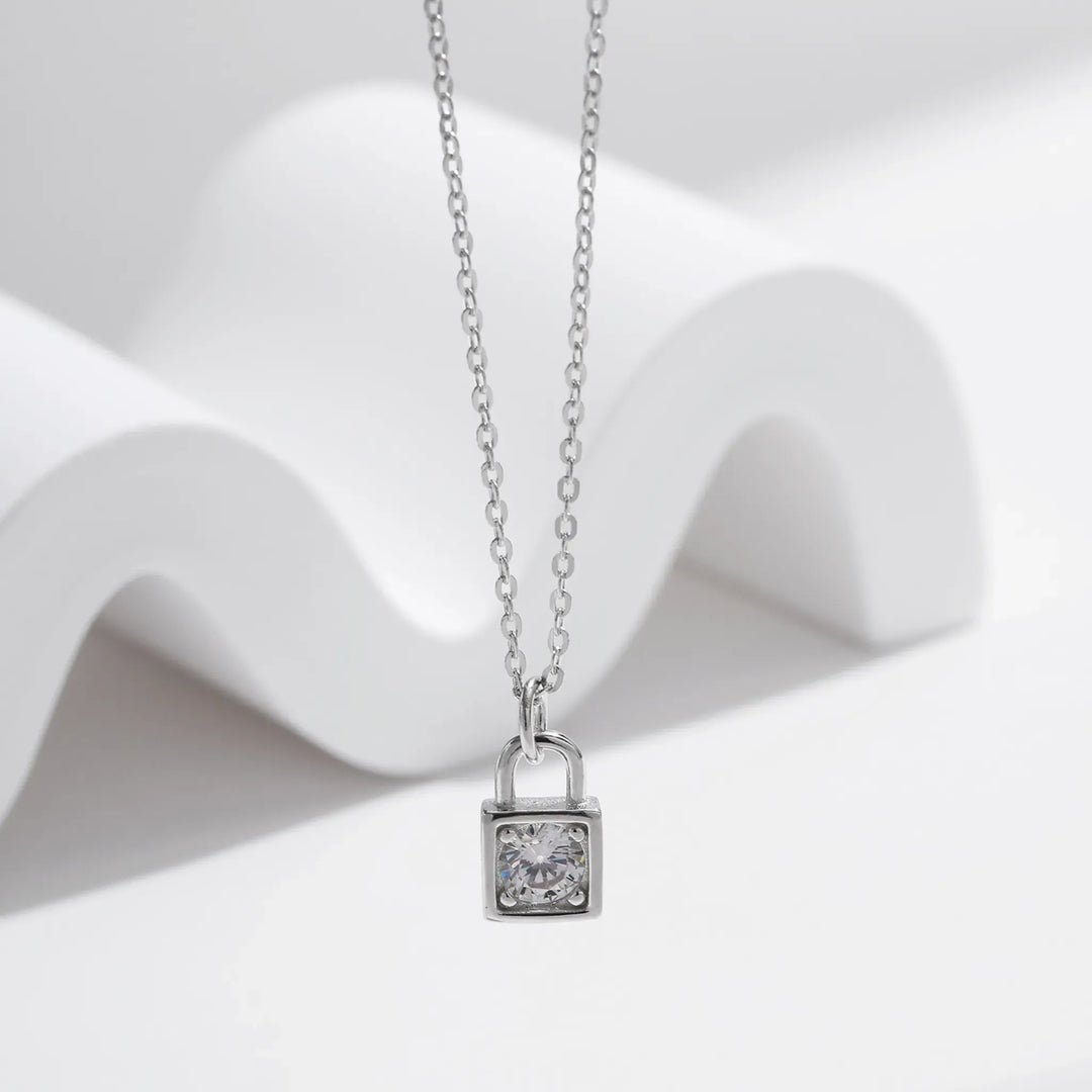 Lock Moissanite Necklace