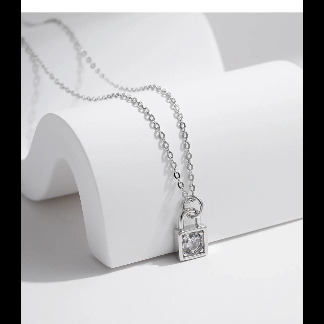 Lock Moissanite Necklace