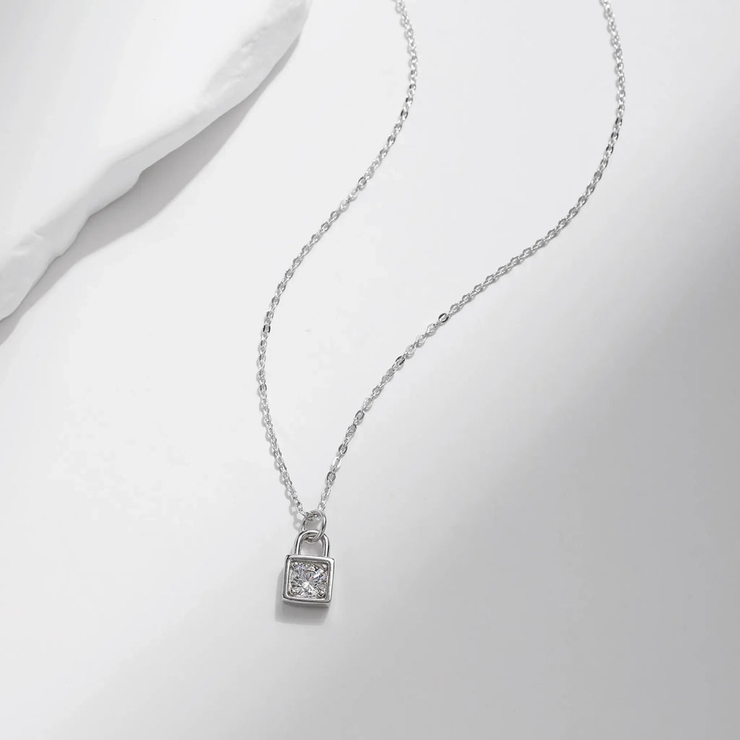 Lock Moissanite Necklace