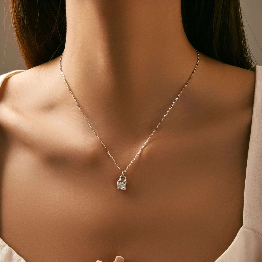 Lock Moissanite Necklace