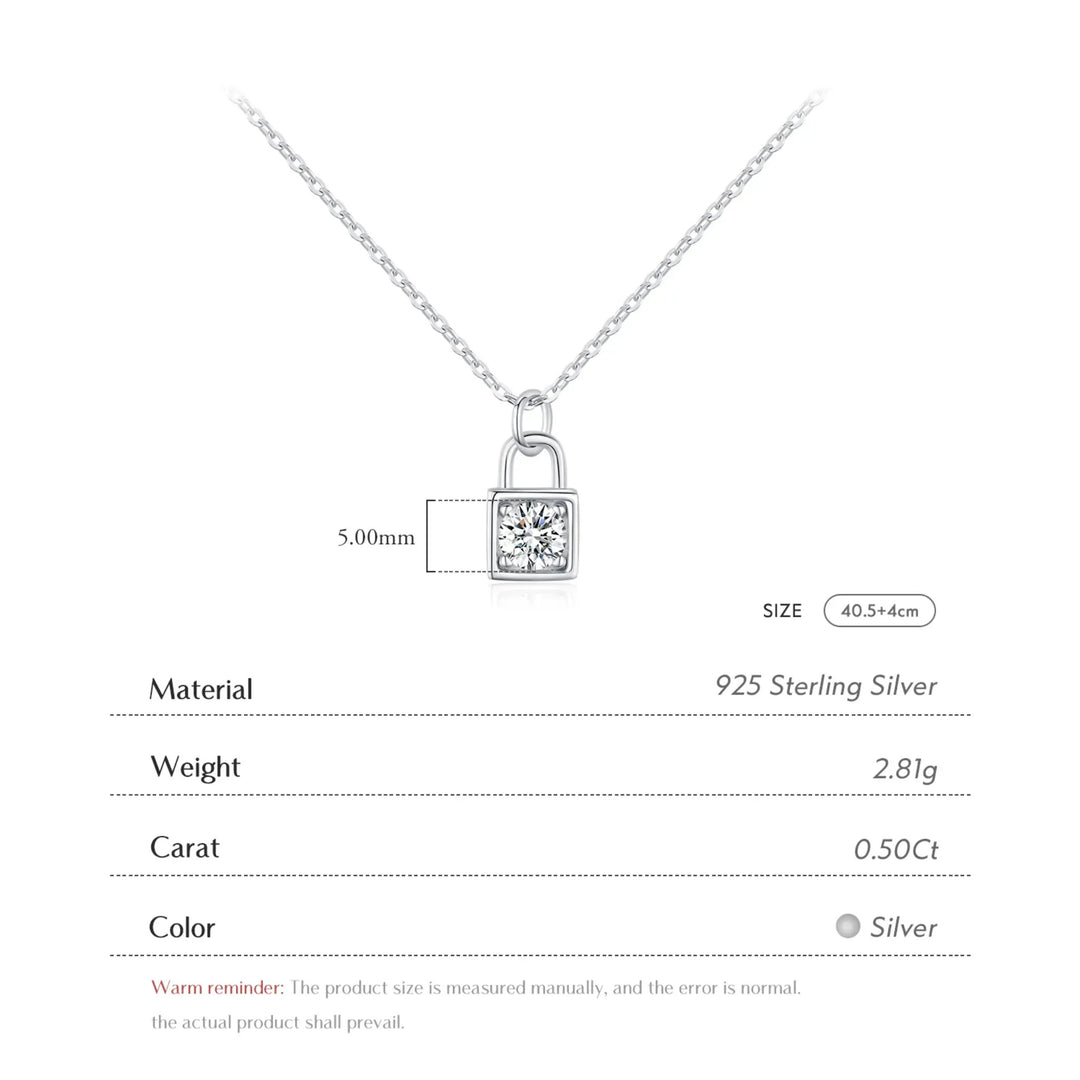 Lock Moissanite Necklace