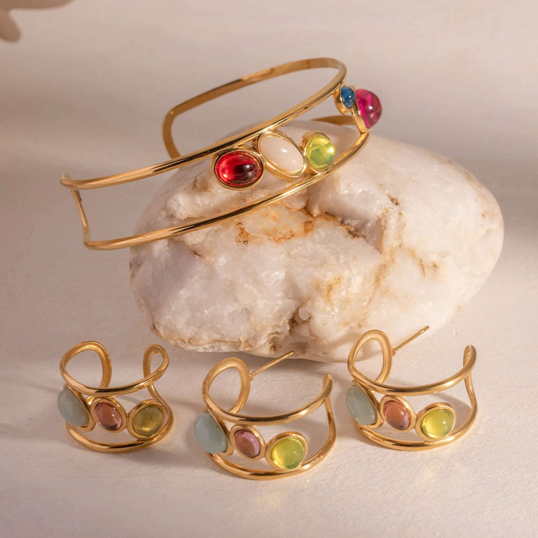 Rainbow Gem Hoops