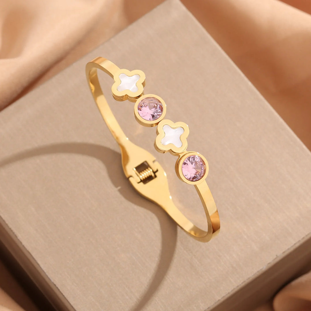 Blush Clover Bangle