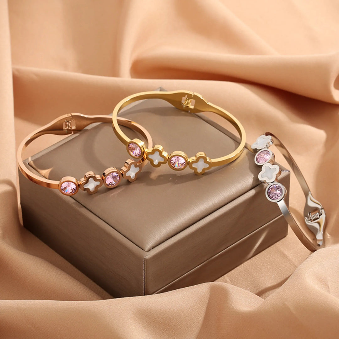 Blush Clover Bangle