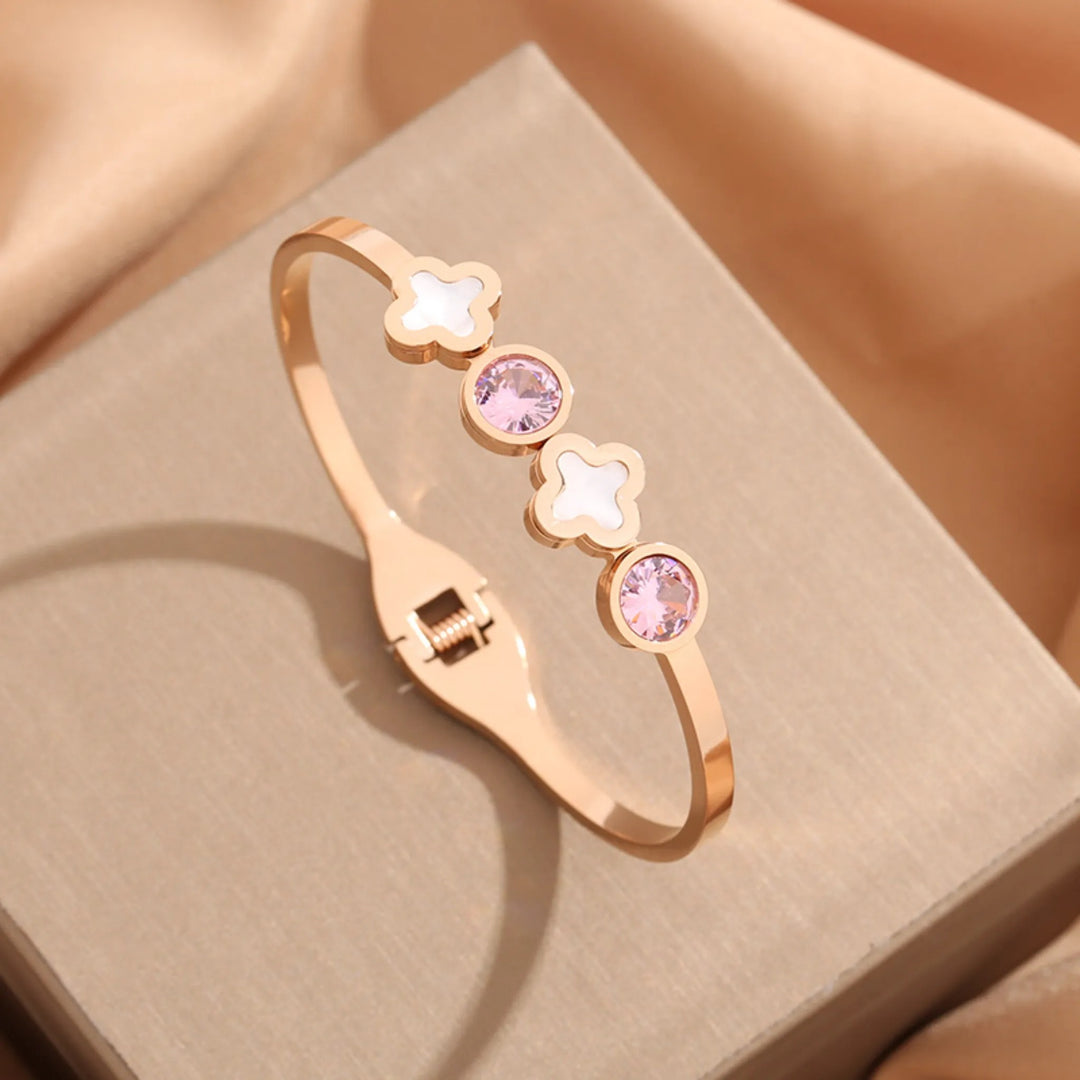 Blush Clover Bangle